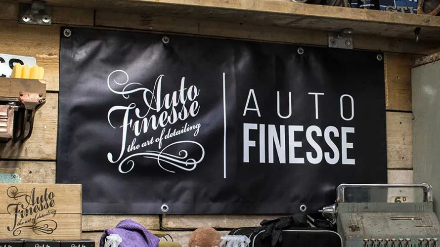 Garážová plachta s logem Auto Finesse — detail produktu 5